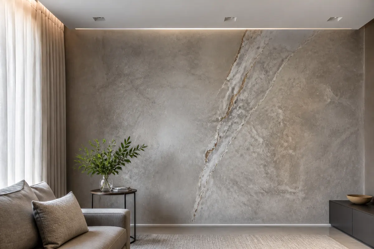 Parede decorativa com acabamento moderno